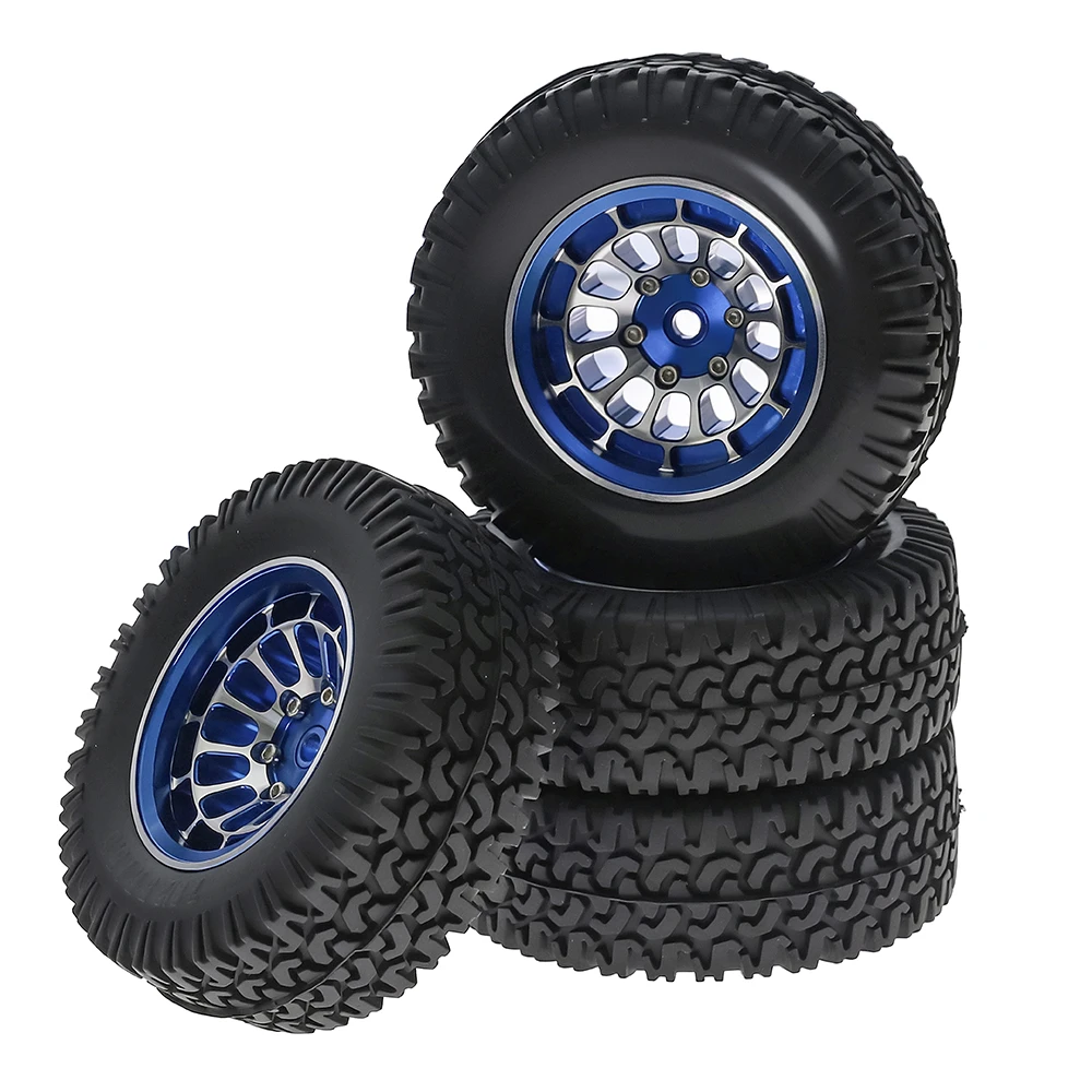1.55-inch Metal Wheel Hub+rubber Tire For 1/10 Rc Rock Crawler Cars Axial Cc01 Tf02 Lc70 90069 D90  MJX Rgt Rc4wd