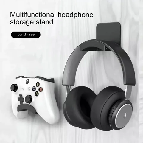 Universal Headphone Stand Adhensive Plastic Wall Mount Hanger Under…