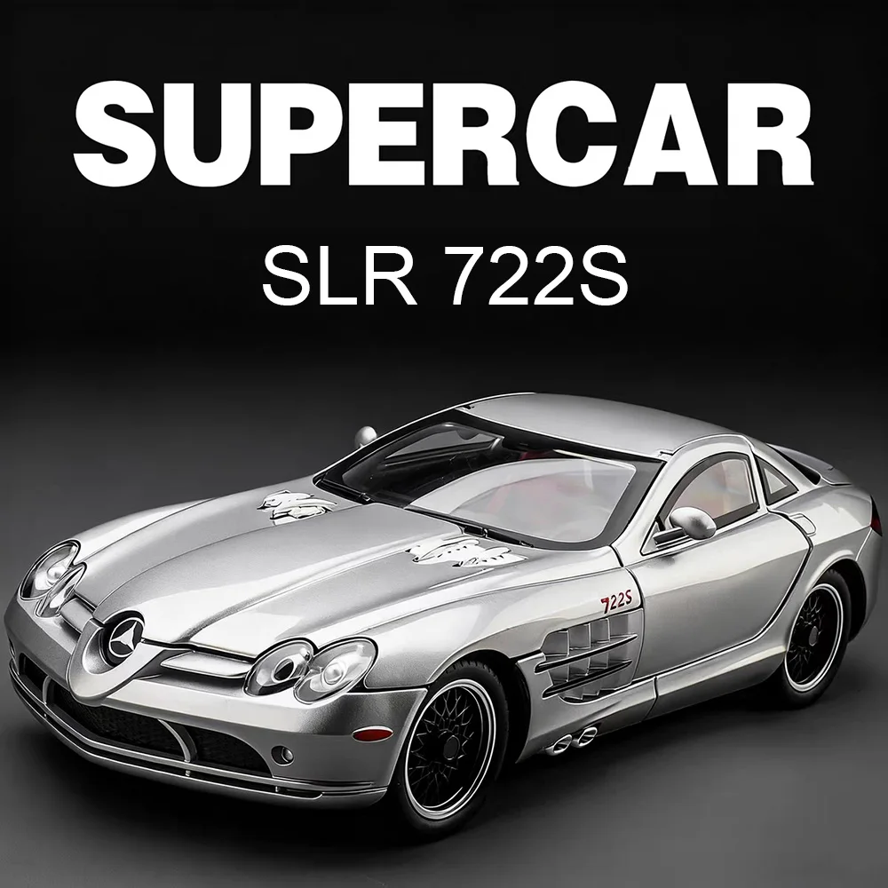 

1:24 SLR 722S R8 LMS GT2 игрушки, автомобили, модели из сплава, 4-дверные открытые колеса суперкара, миниатюрные транспортные средства для детей, взрослых, подарки