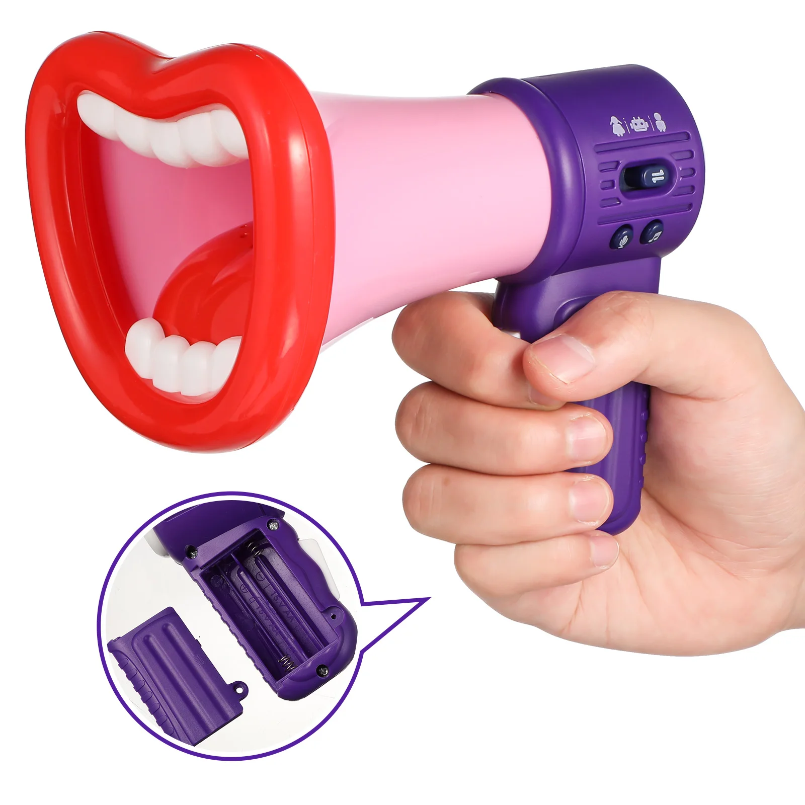 

Handheld Megaphone for Kids Loudspeaker Voice Changing Toy Premium Plastic Anti-Slip Lightweight Portable Interactive