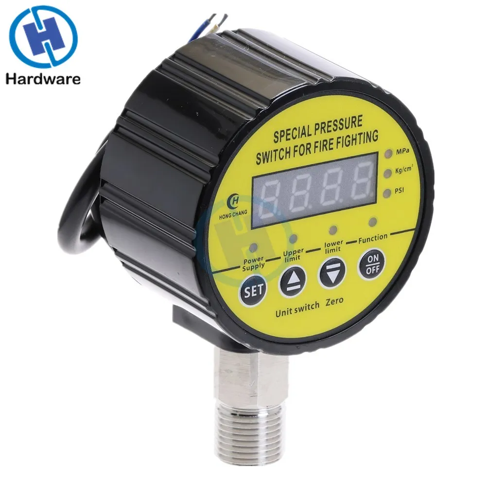 Digital Pressure Gauge Air Compressor Pressure Switch Mpa PSI DC12V DC24V AC220V 1/4'' Thread