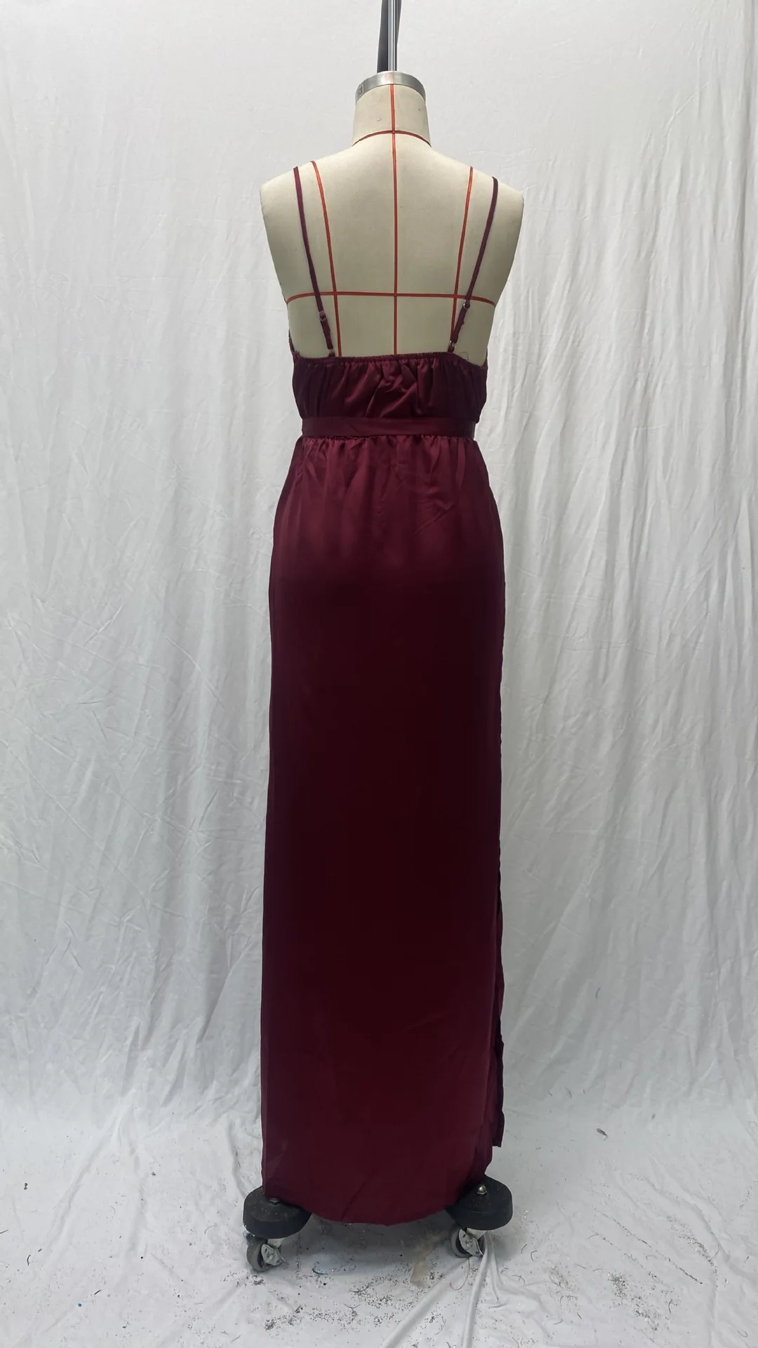 Summer New Sexy V-neck Camisole Slit Solid Color Slim Fit Dress For Women,7 Colors image 4