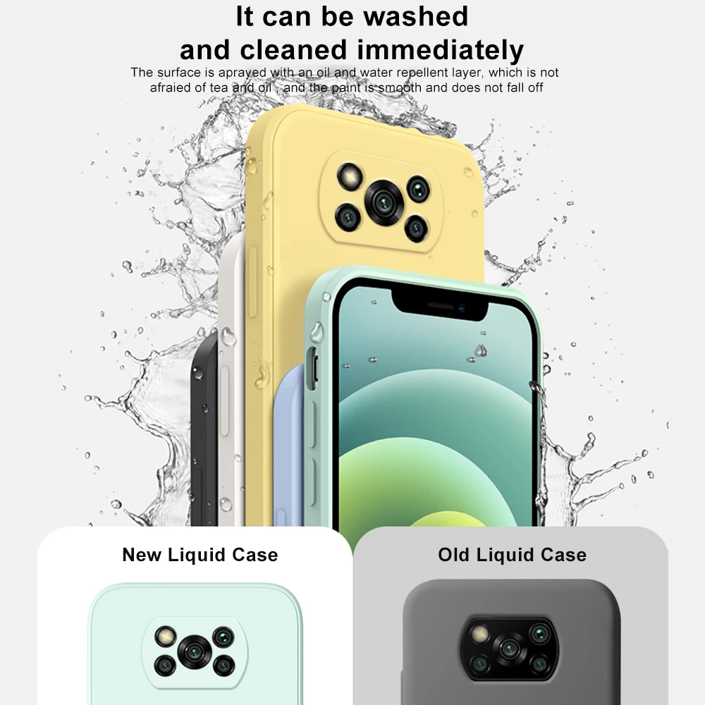 Poco F5 X3 Pro Case Square Liquid Silicone Camera Lens Protector Phone Cases For Xiaomi Poco X5 X3 X 3 F5 Pocox3 Pro Soft Cover