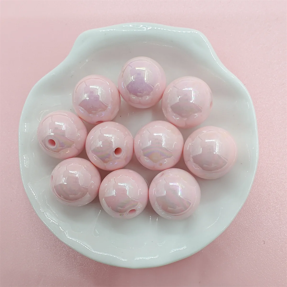 10pcs 16mm AB Magic Color Big Round Beads Bracelet Necklace Jewelry Accessories Beaded Materials