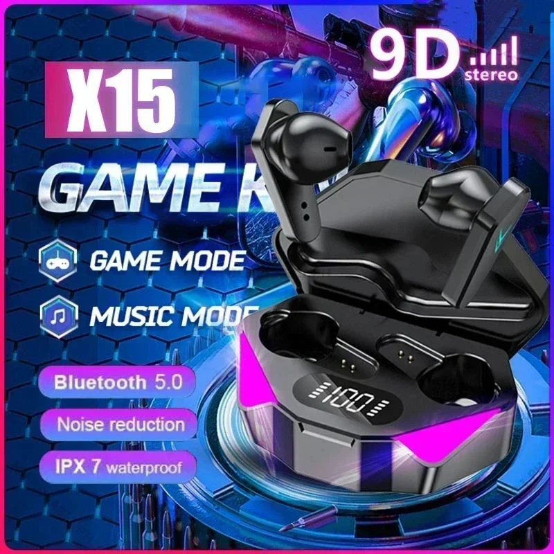 X15 TWS Wireless Earphone 5.3 bluetooth Headphone 65ms Low Latency Earbud Esport Gaming Headset Gamer with Mic For xiaomi iphone image 2
