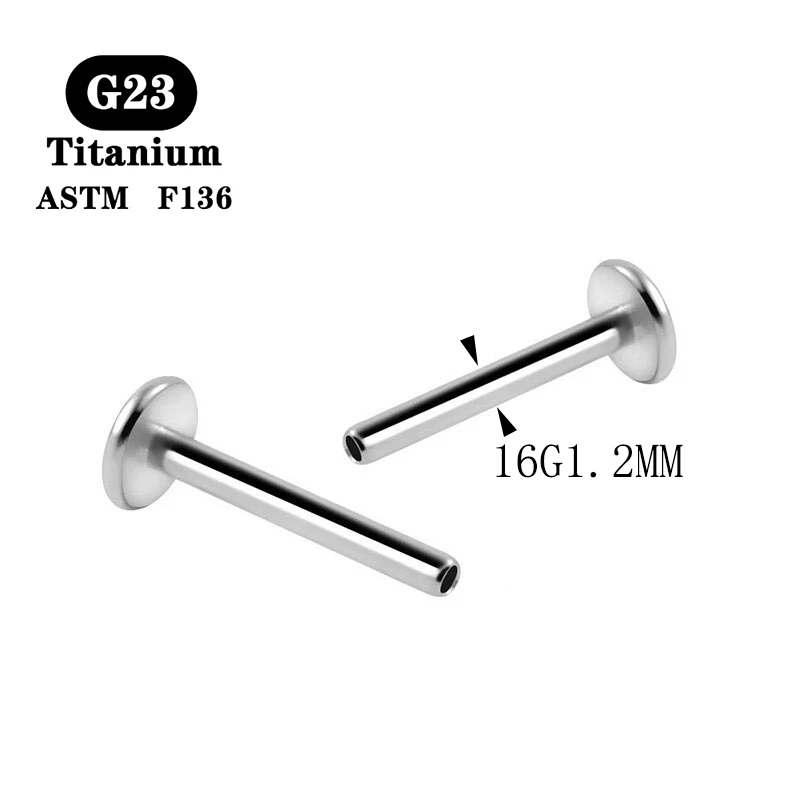 10PCS G23 Titanium Stud Earrings Rod Internal Thread Plug Septum Ear Lips Nose Piercing Tragus Body Jewelry Accessories