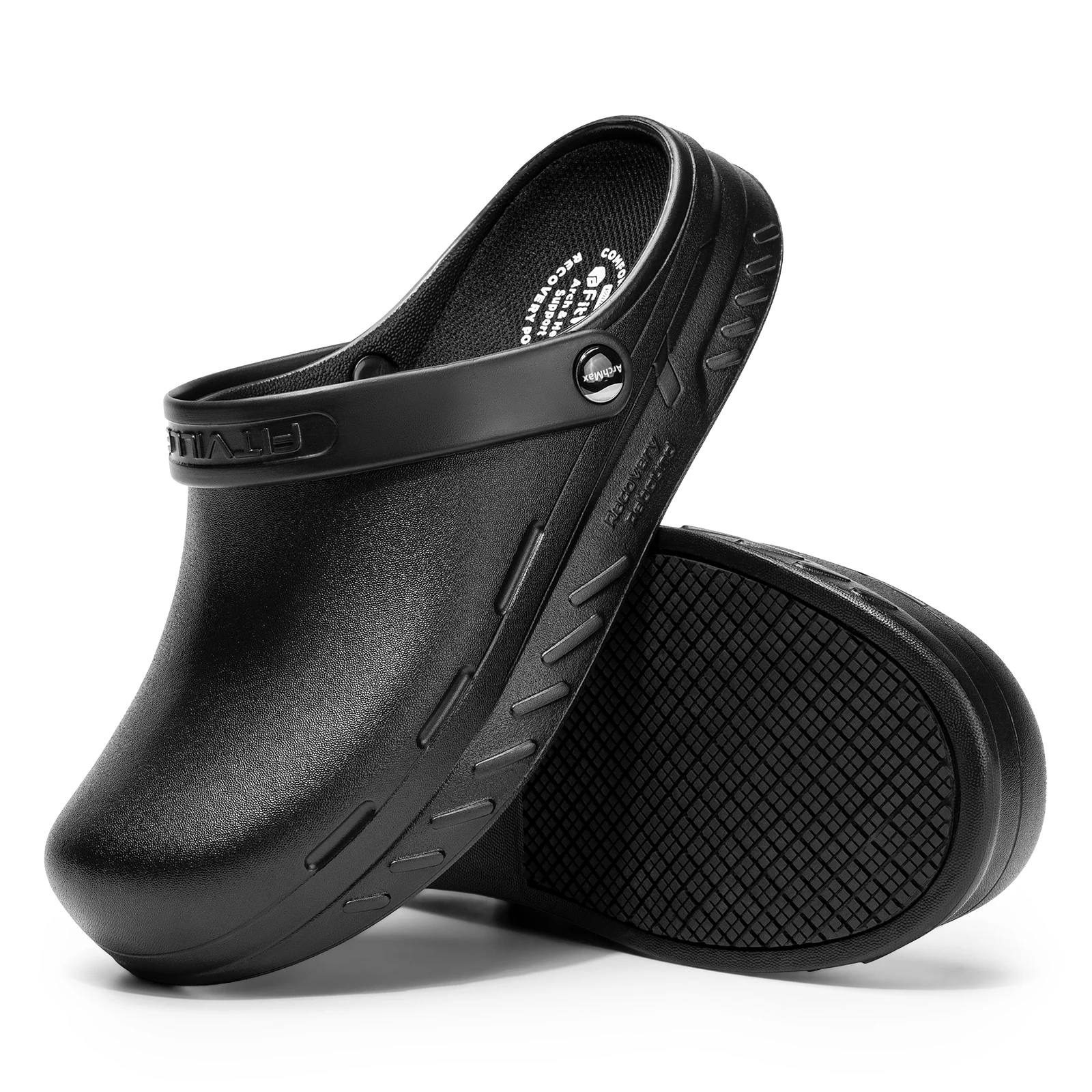 

Мужские тапочки FitVille, широкие сабо, нескользящая обувь для шеф-повара с меховой подкладкой, водонепроницаемые домашние тапочки, сабо для восстановления