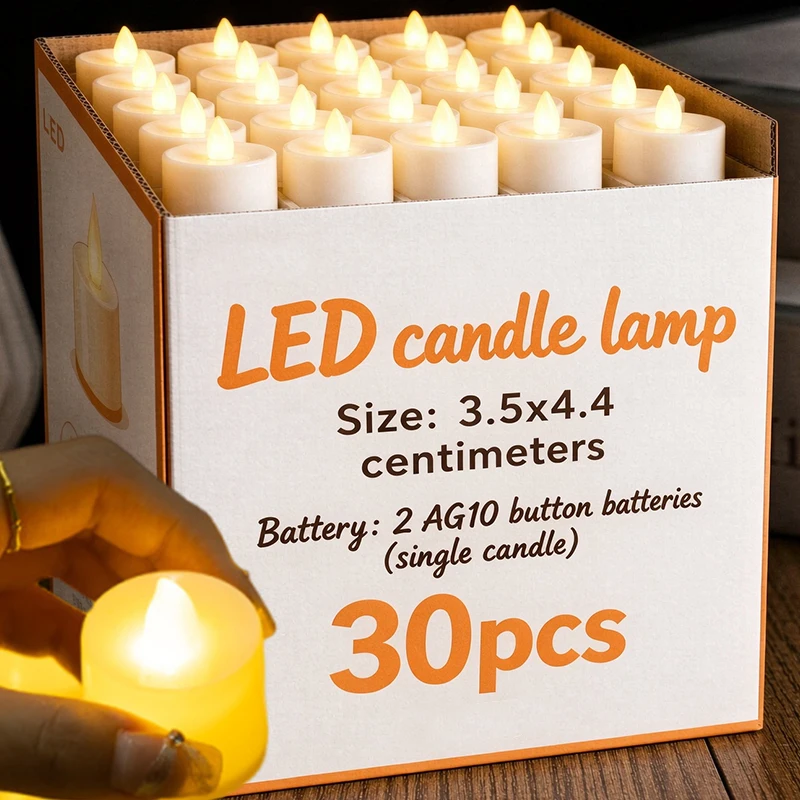 Cylindrical-shape Led Candle Battery-Power Tealight Flameless Electronic Candles Christmas Wedding Party Decoration Table Lamp