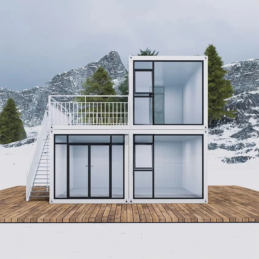 Поставщик Недорогой модульный блок Домашняя раковина Дешевые сборные контейнерные домики Двухэтажный 2-этажный сборный модульный дом для Европы