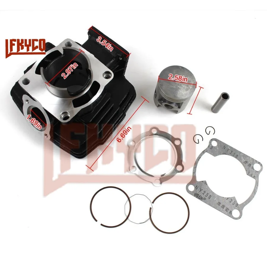 Motorcycle 66mm Engine Cylinder 175CC Piston Top End Gasket Ring Kit Motor for Yamaha DT 175 DT175 Motoblock ATV Equipment Parts