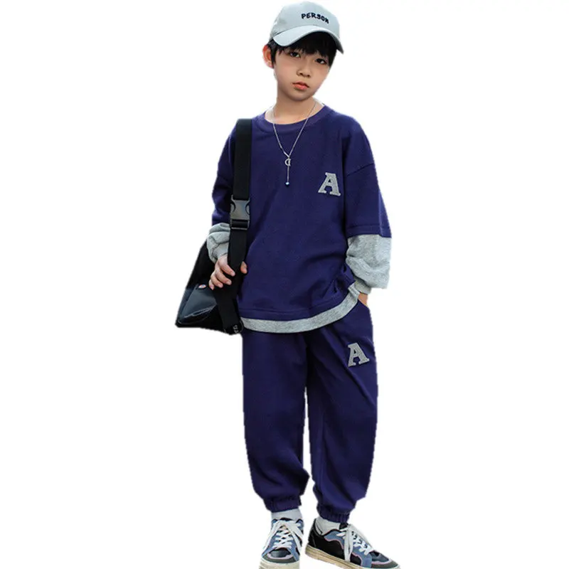 

Children Boys Clothing Set Fashion Big Boy Tracksuits Streetwear Clothes Teenage 5 6 8 11 12 14Years Autumn Kids Sport Suits 2Pc