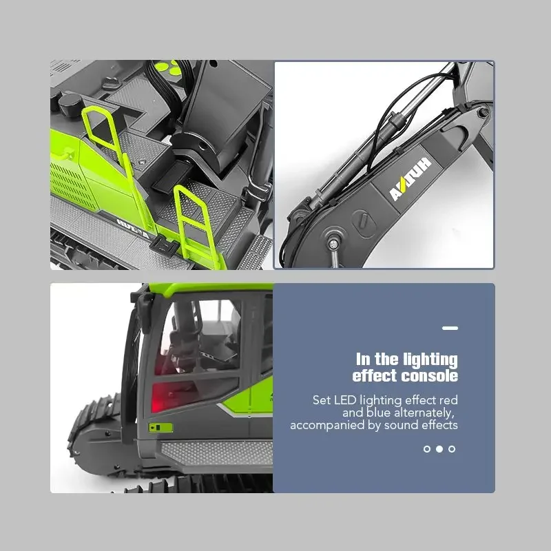 1/14 BAANFU 1593 582 RC掘削機ダンパートラッククローラー合金トラクターローダー2.4G無線操縦車エンジニアリングおもちゃ（男の子向け）