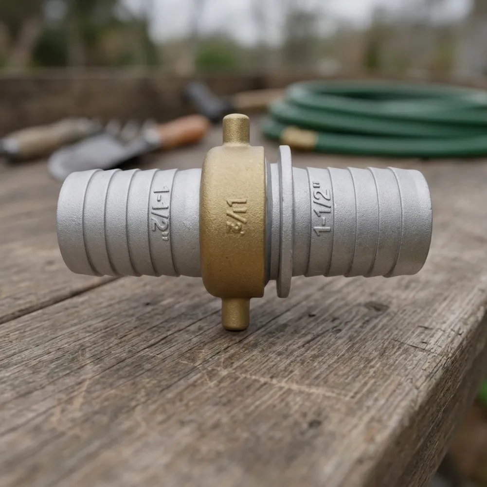 Pin Lug Aluminum Hose Shank Coupling Set with 4 Hose Clamps for Direct Connection to Cam Lock and Groove Adapters