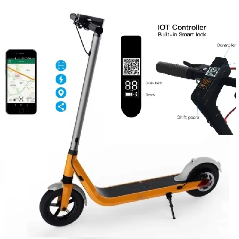 

AOVOPRO 18Ah Replaceable Battery 55Km Mileage 350W Motor 10 Inch Smart IOT Share E Scooter Electric Scooter Rental Scooter