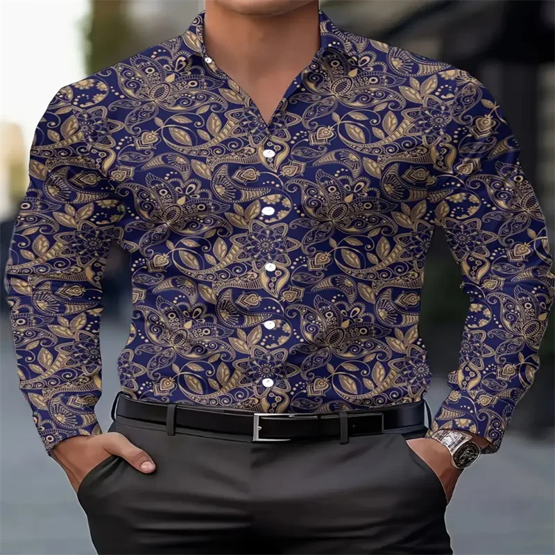 

Men's Paisley Print Shirt Casual Street Fashion Shirt Summer Fashion Outing Festival Men's Shirt Comfortable And Soft