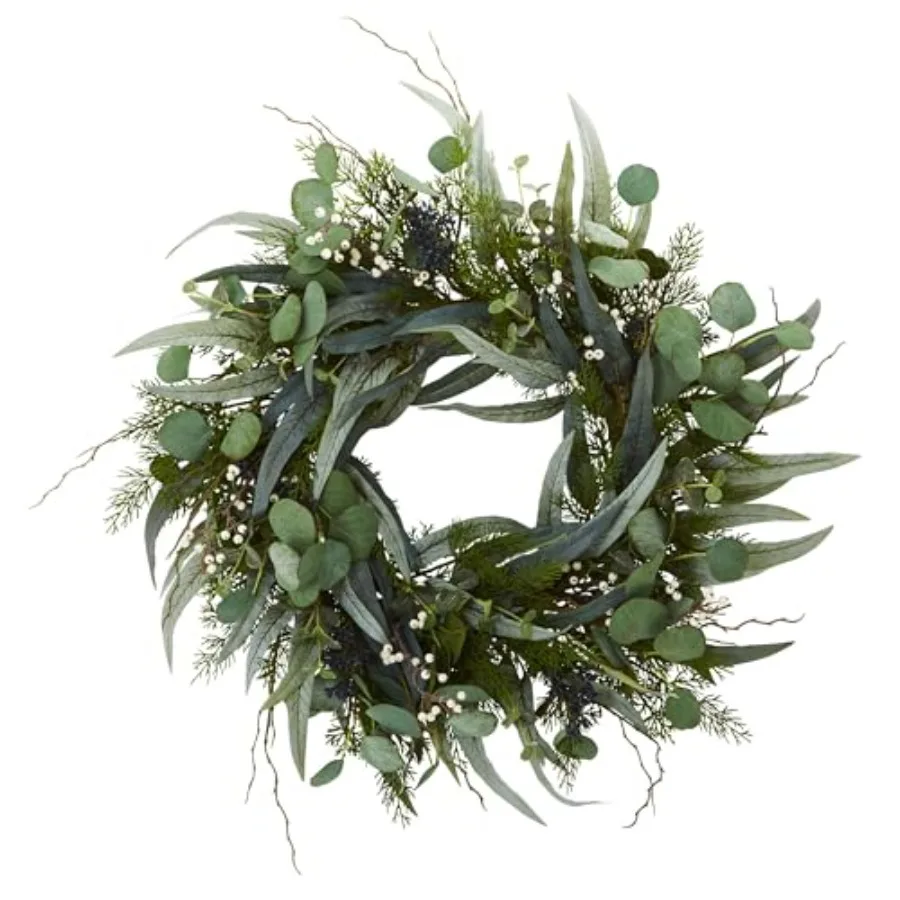 

24 in. Eucalyptus and Mixed Greens Artificial Wreaths