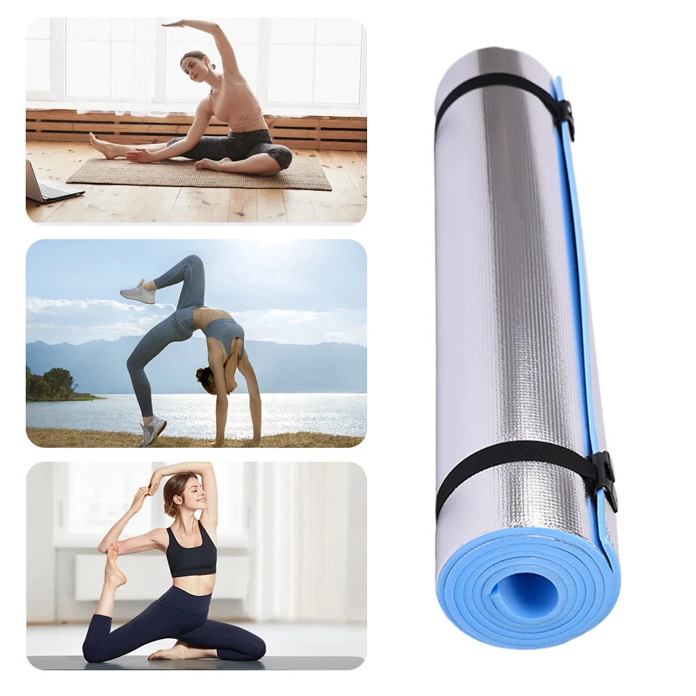 Waterproof Yoga Mat Moisture-proof Yoga Mat Thickened Aluminum Membrane Exercise Mat Portable Multifunction for Gym Workout