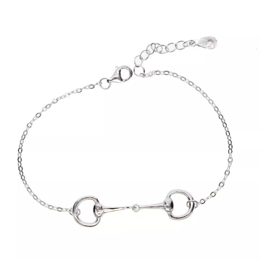 2025 New High Polished 925 Sterling Silver Horse Snaffle Bit Necklace Fashion European plain Silver Jewelry For Women