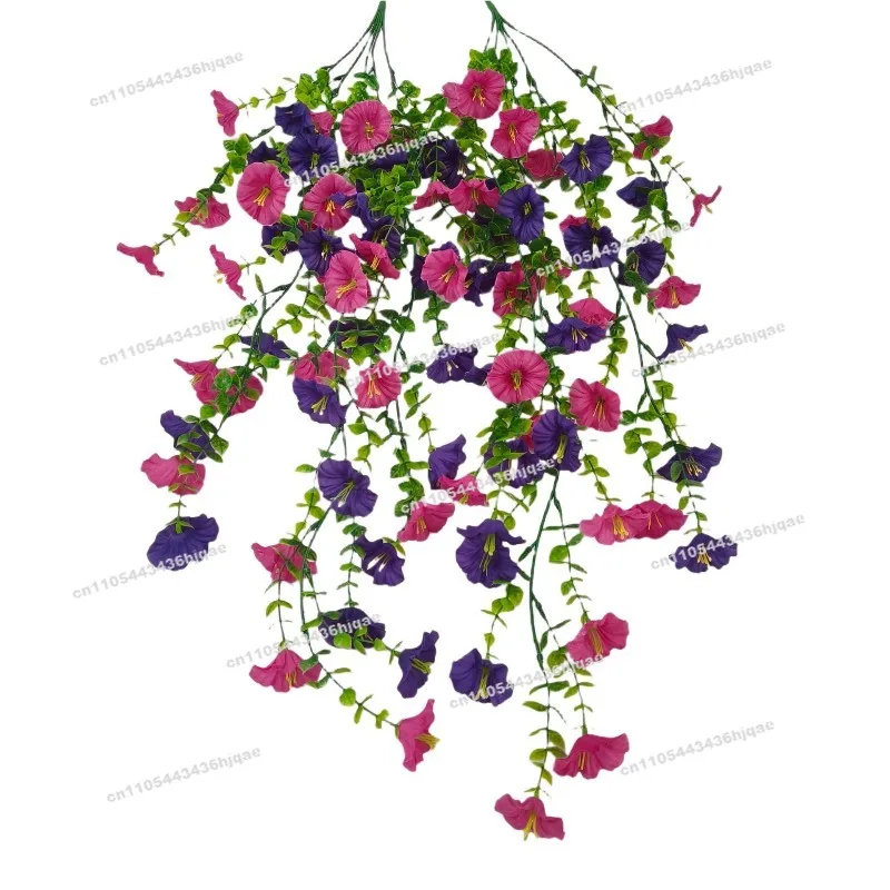 5PCS Simulation Flower Eucalyptus Morning Glory Silk Flower Home Wedding Outdoor Courtyard Wall Hanging Rattan Ceiling