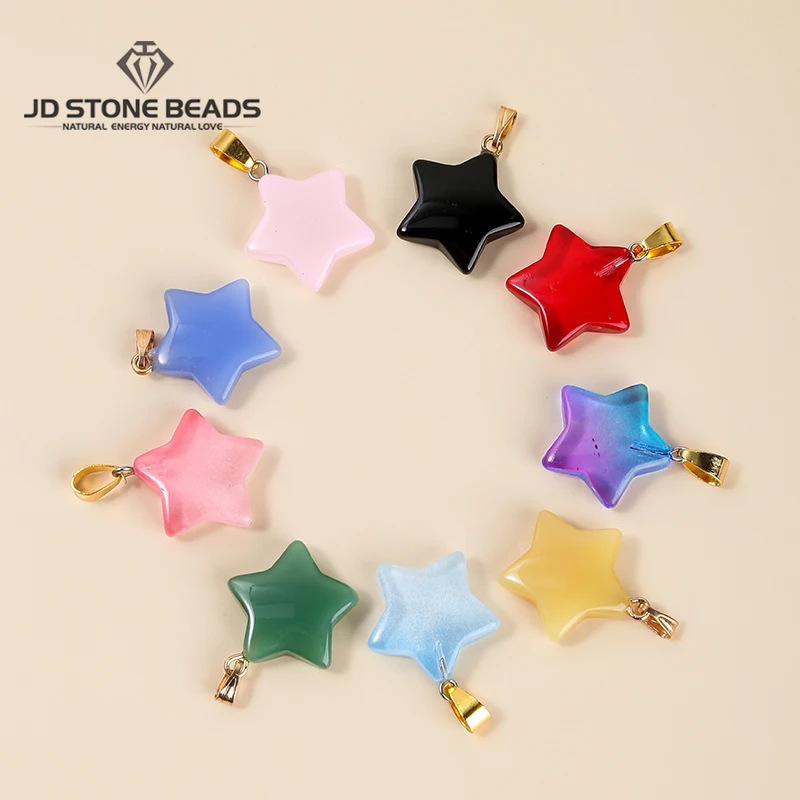 

10 Pcs/lot Colorful Glass Star Shape Pendant Charms for Jewelry Making DIY Bracelets Necklaces Jewelry Accessories Finding