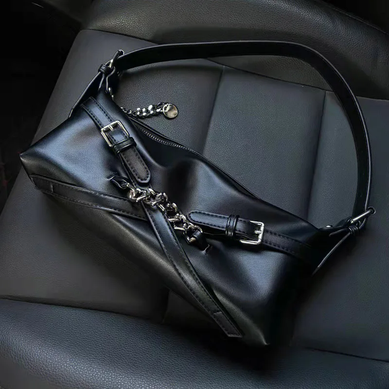 

Women's new retro french Y2K tote bag fashionable simple high-end cool spicy girl armpit bag commuter hip hop style armpit bag