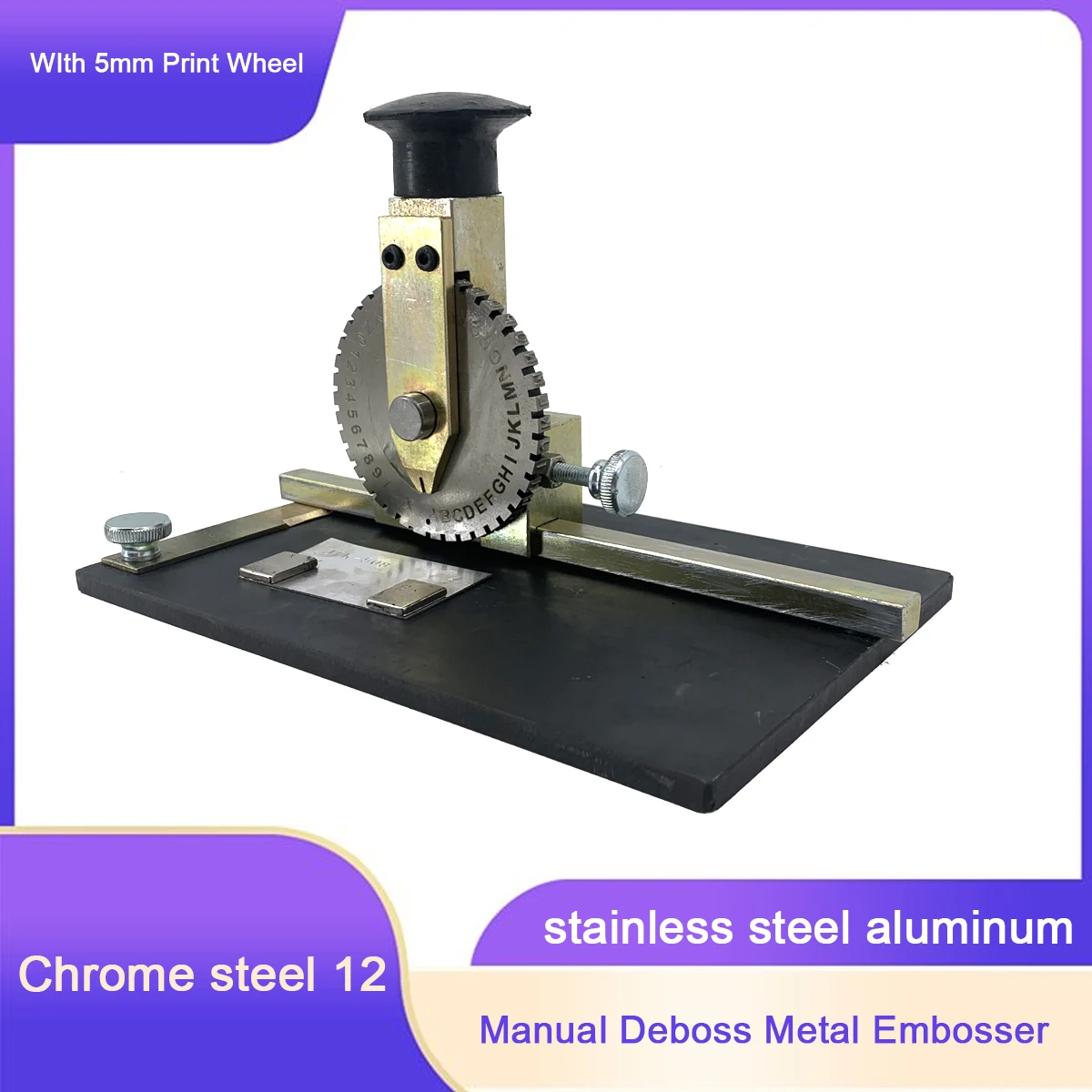 

Manual Metal Stamping Marking Machine Deboss Embossing Machine Dog Tag Metal Plate Stamping Embosser 5mm Letter Printing