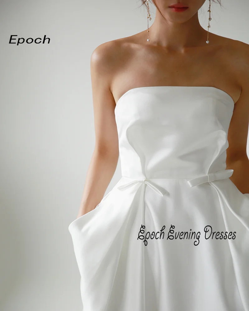 Epoch Long Evening Dress Elegant A-Line Korea Style Strapless Customized Floor-Length Wedding Gowns For Sexy Women 2024 New