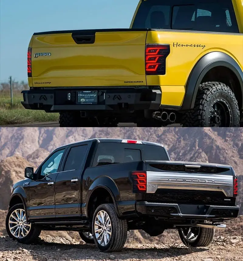 1Set LH + RH LED أضواء خلفية لفورد F-150 F150 2015-2020 متتابعة بدوره إشارة الجذع الخلفية مصابيح الفرامل الجمعية #6