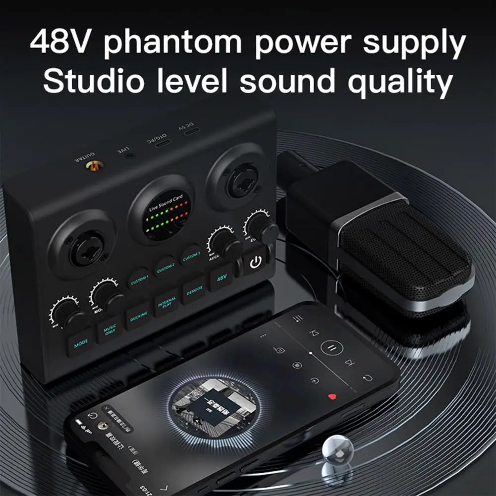 Durable Sound Card High-fidelity Bluetooth External Sound Card for Recording with Plug-and-play Setup Durable Construction