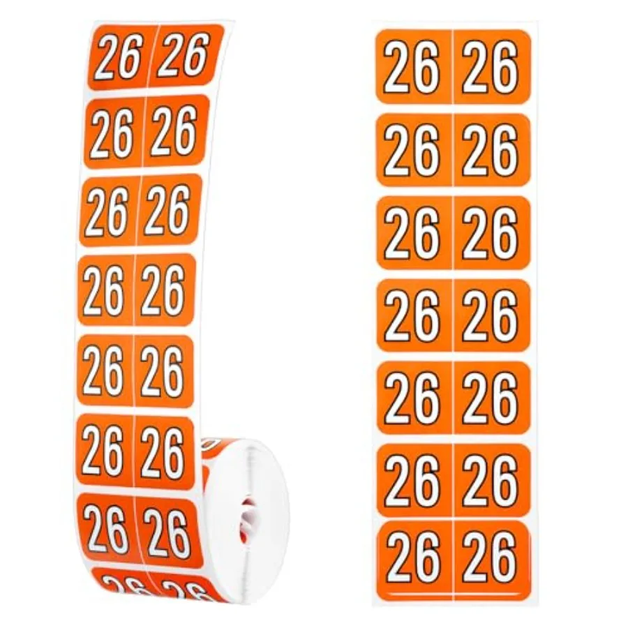 

500 шт. 2026 Оранжевые самоклеящиеся этикетки для папок с файлами, наклейки для офисных принадлежностей, Новый год