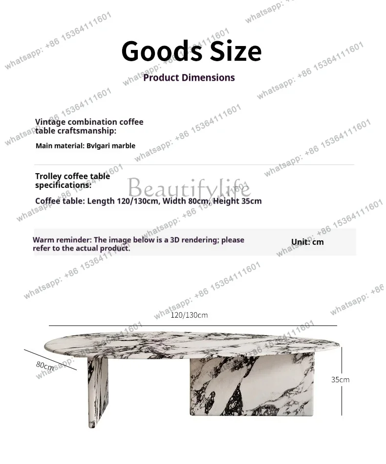 Calacatta Marble Nesting Tables, Italian Minimalist Designer Set for Small Space, Heat & Scratch Resistant, Artistic, Customize