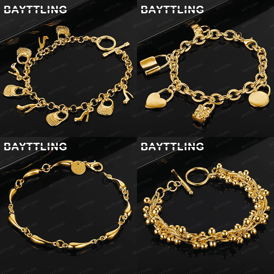 

Charm 925 Sterling Silver 18K Gold Delicate Teardrop Beaded Bracelet Women's Accessories Wedding Gift Jewelry