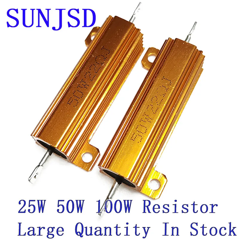 Spot RX24 50W Aluminium Power Metal Shell Gehäuse Draht widerstand 6R 6,2 RJ 7R 7,5 R 8R 8,2 R 9R 10R 12r 13r 15r 16r 18r 20r 22r Ohm