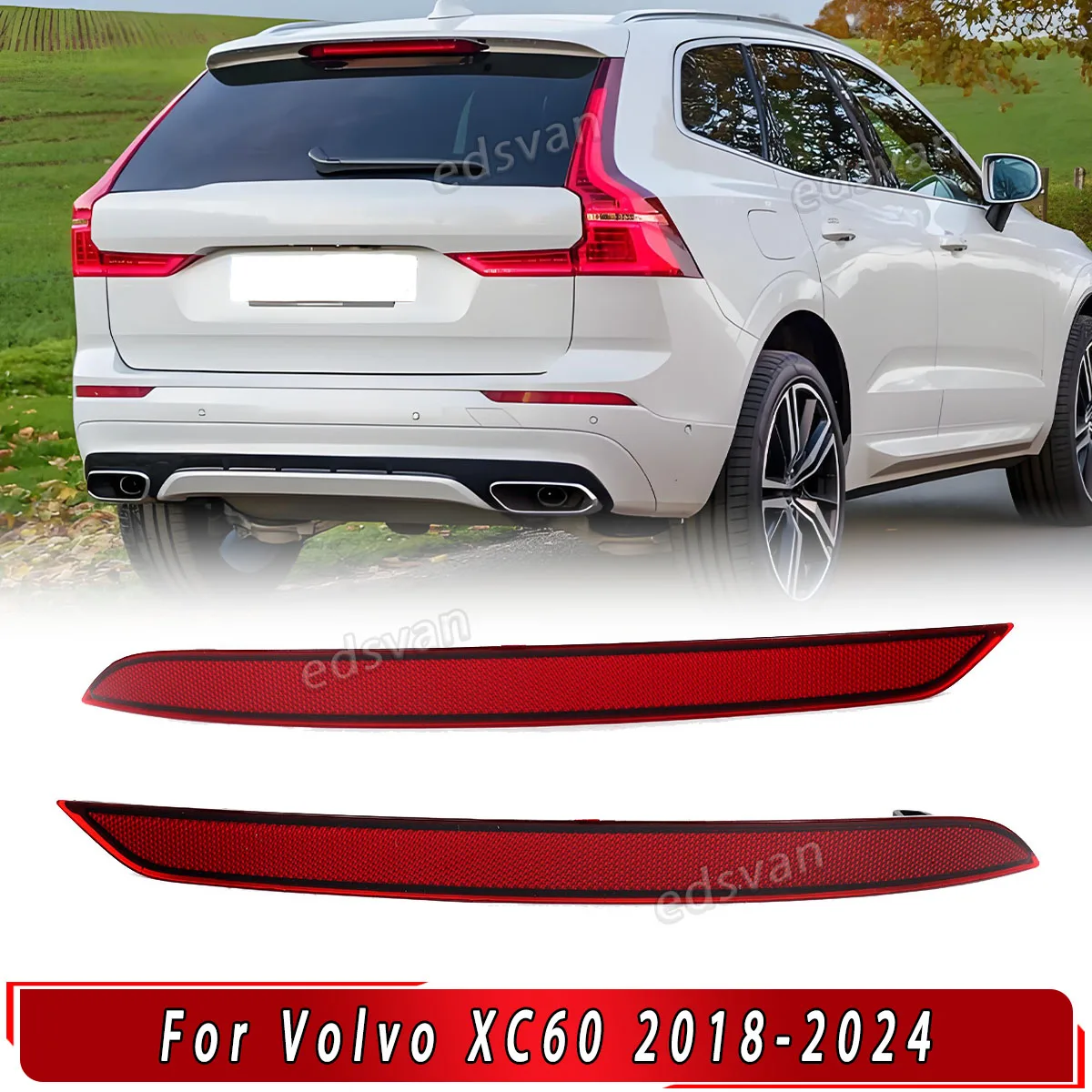 

For Volvo XC60 2018 2019 2020 2021 2022 2023 2024 Left+Right Rear Side Bumper Reflector replace for 31656677 31656678