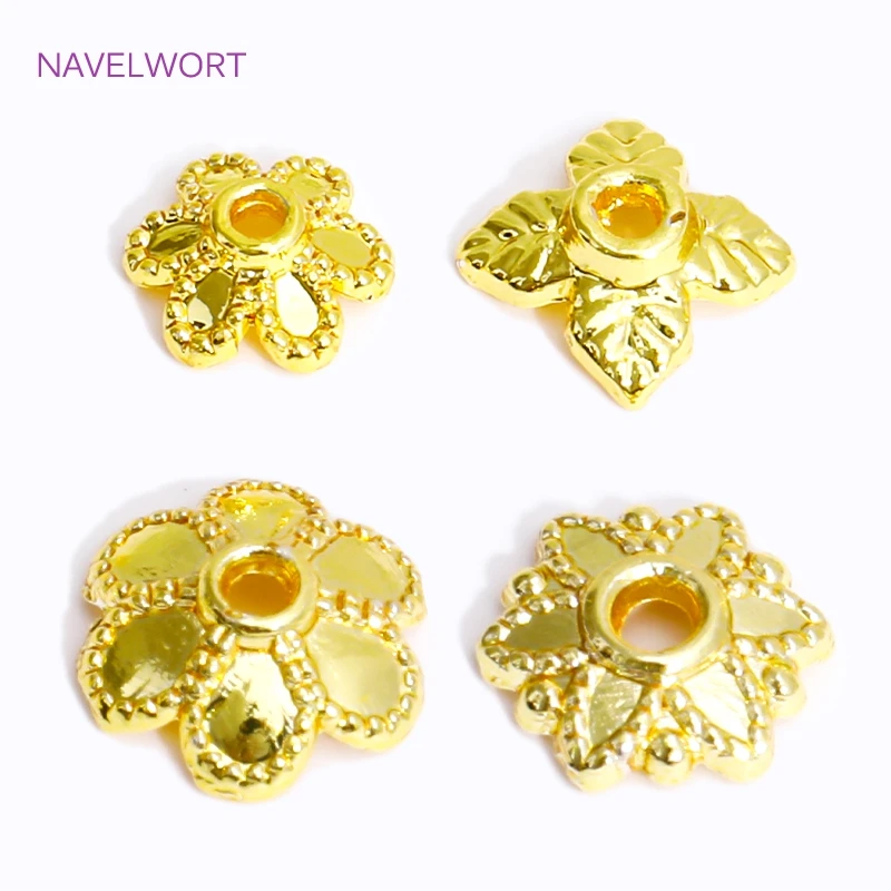 20pcs/Lot 14K/18K Gold Plated Brass Bead Caps Spacer Beads,Flower Bead Caps For Jewelry Making Supplies DIY Jewelry Accessories image 4