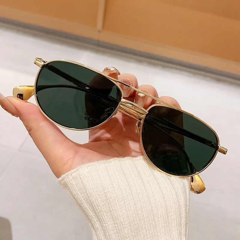 Trendy Beliebte Metall Pilot Sonnenbrille Frauen Männer Outdoor Luxus Designer Shades Sommer Reisen Stick Sonnenbrille Männlich UV400 – Detail 16