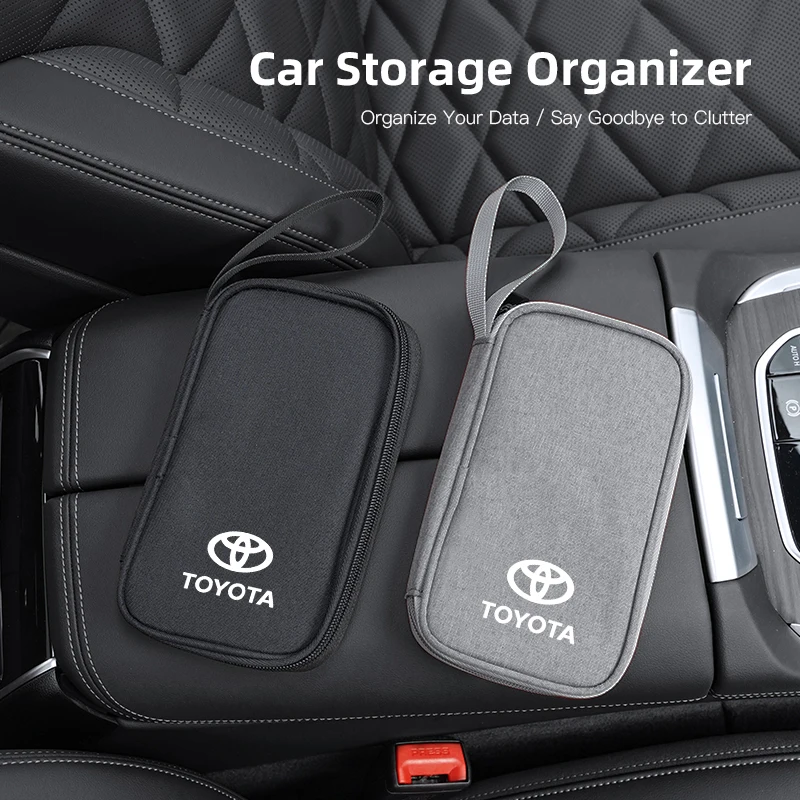 Portable Mountaineering Travel Earphone Case Data Cable Storage Bag For Toyota Gazoo Racing Corolla Crown Yaris Chr Auris Rav4