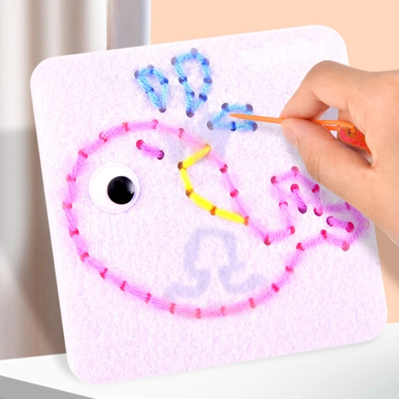 Y4QA Safe Threading They They Craft Project เย็บผ้าปักของเล่นเด็กวัยหัดเดินเรียนรู้ก่อนการเรียนรู้ของเล่นก่อน