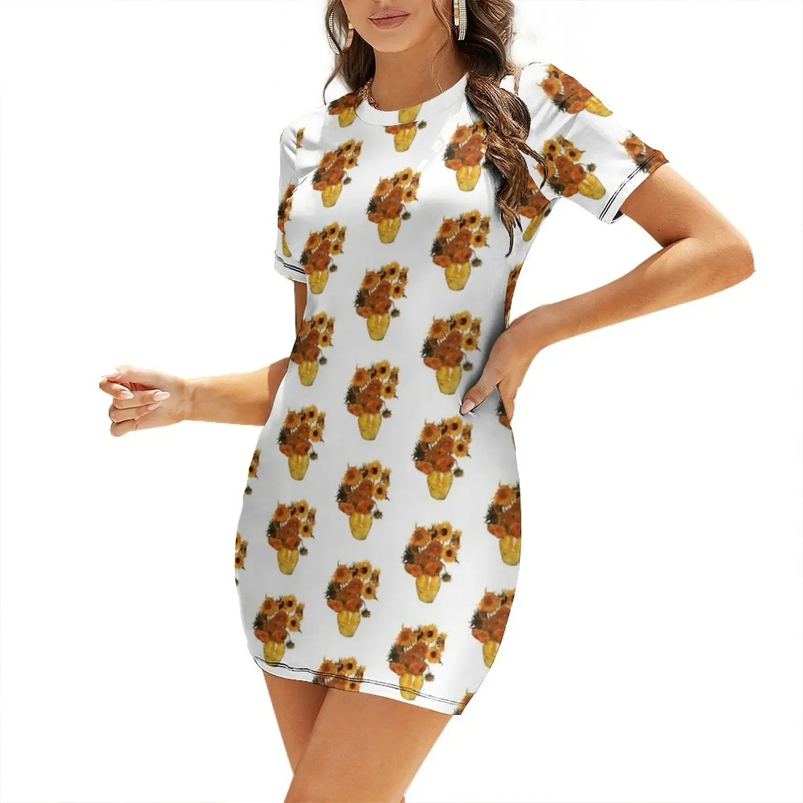 

Van Gogh Short-Sleeved Dress women's summer jumpsuit women's summer dress 2025 summer dress womens 2025 Women's