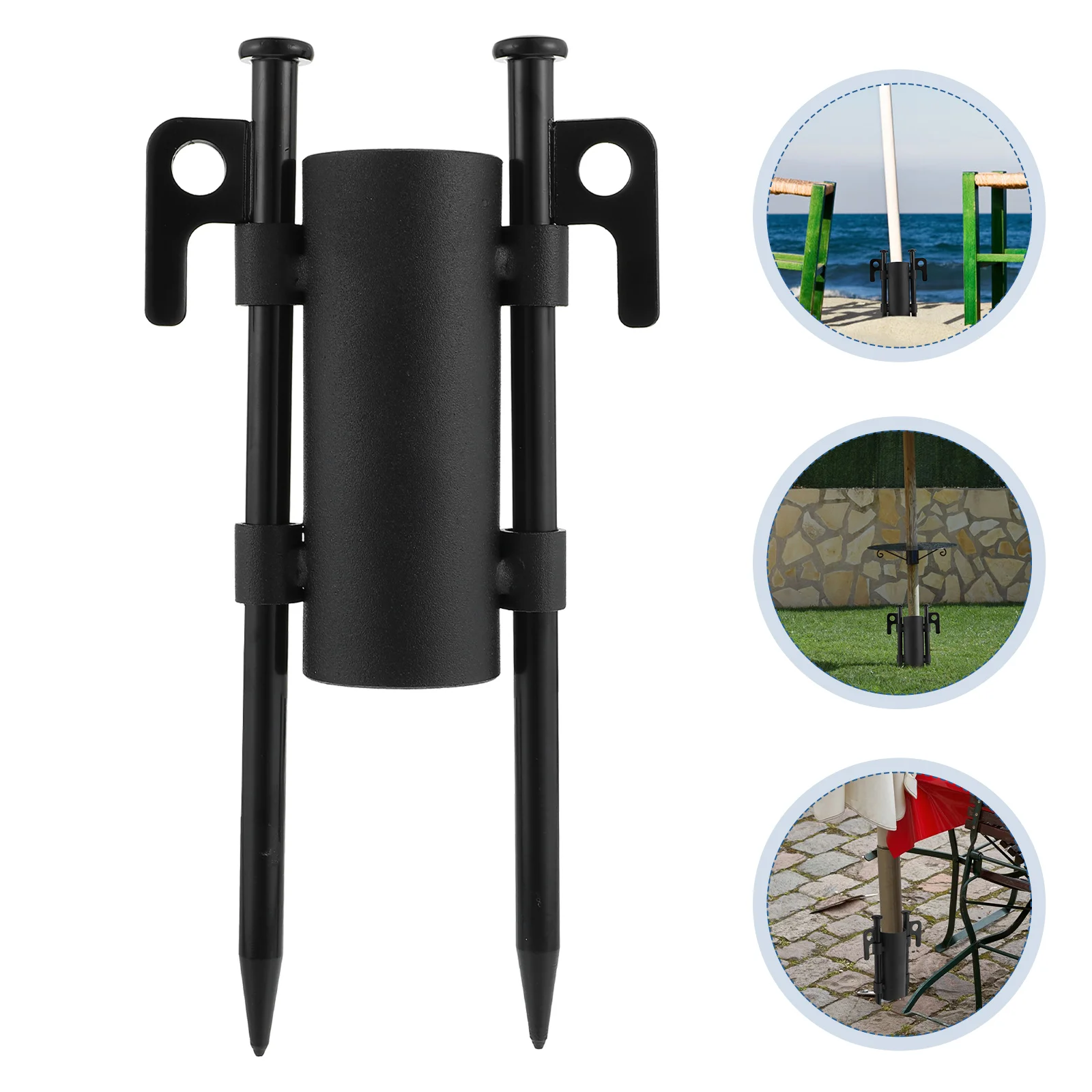 Umbrella Base Bracket Tent Stakes Rod Holder Canopy Ground Support Awning Pole Stand Metal Reinforced Fixed Tube Holders