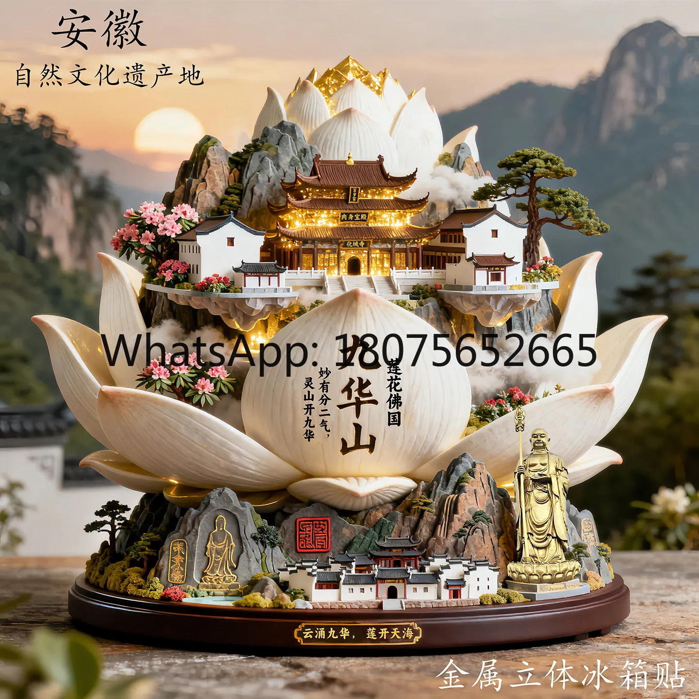 Huangshan scenery metal refrigerator magnet - anhui cultural & creative souvenir