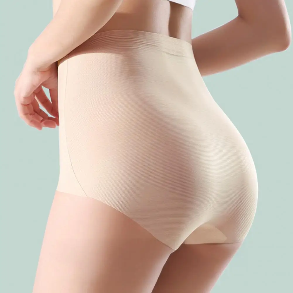

Women's Ultra Thin Ice Silk Underwear No Show Tummy Control Briefs Seamless High-Waisted Panties Full Coverage Stretch Underpant