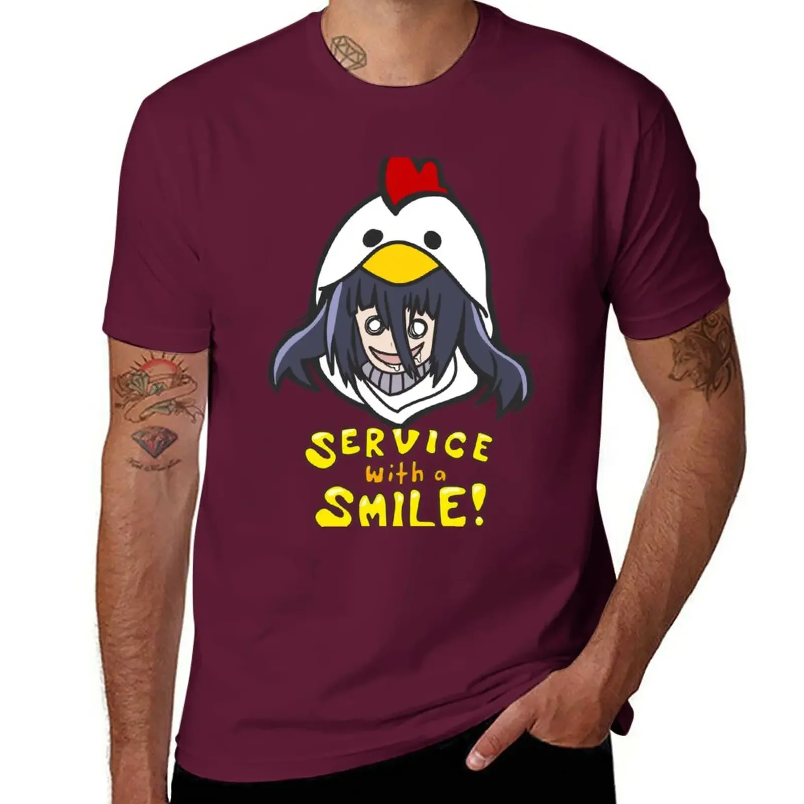 Zombieland Saga Tae's Chicken Service T-Shirt sublime korean fashion mens white manga vintage anime clothes funny men Outfits