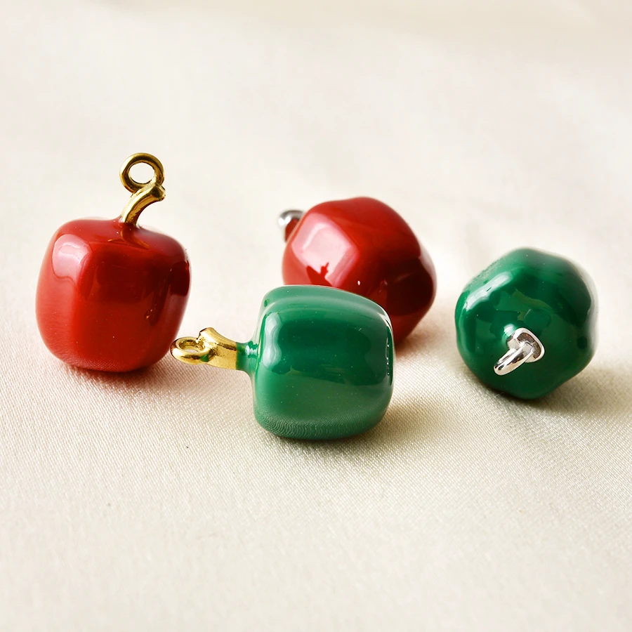 3/6Pcs Stainless Steel Italian Chilli Lucky Horn Red Pepper Fruit Strawberry Pendant Wholesale Sea Animal Fish Koala Charms Bulk