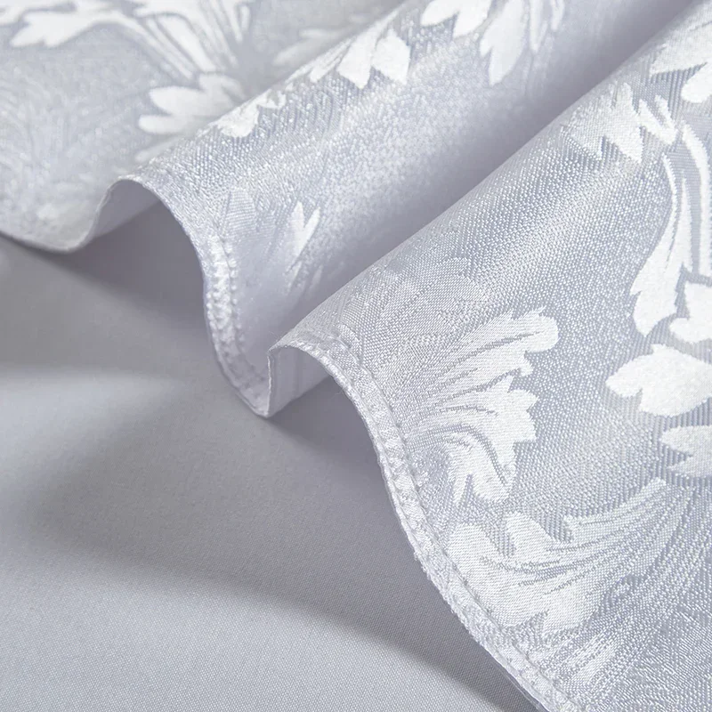 Satin Rayon Jacquard White Duvet Cover Couple 2 People Double Bed Quilt Cover Bedding Set Queen King Size Comforter Set