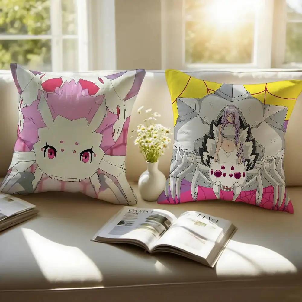 أنيمي S-so أنا عنكبوت لذلك ما كيس وسادة مكافحة الغبار المخدة غير مرئية سستة حريري قصير أفخم غطاء وسادة أريكة #3