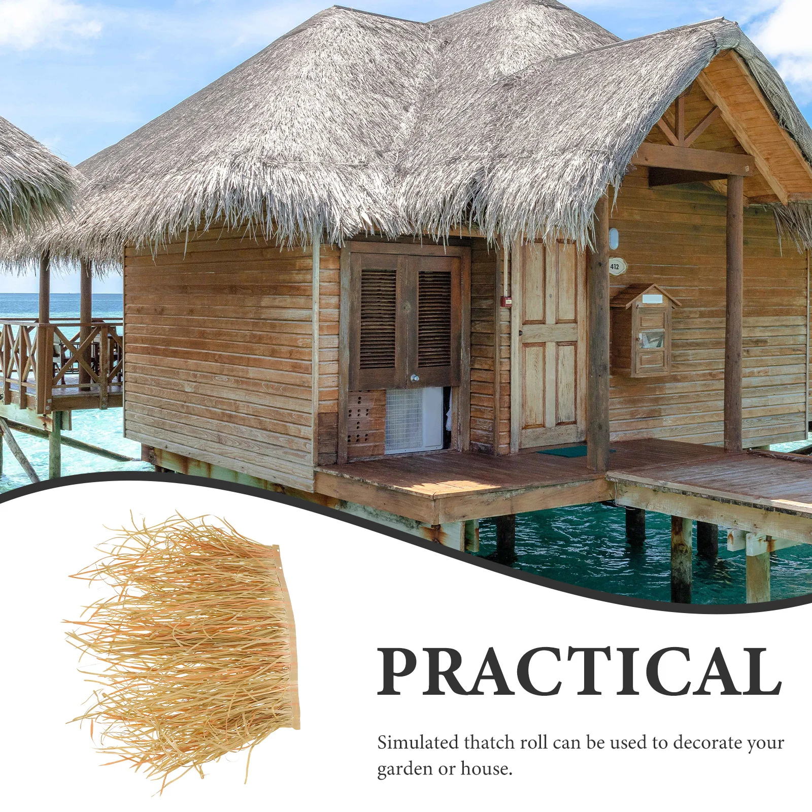 

Simulated Thatch Roof Roll Artificial Plastic Straw Mat for Garden Patio Hut Decoration Landscaping Decor Fake Thatch Roofing