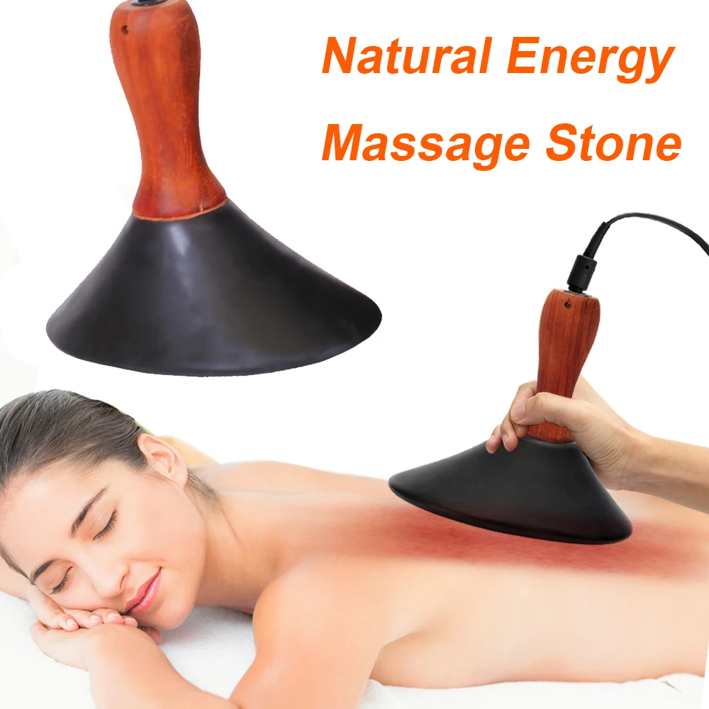 Gua Sha Natural Energy Stone Moxibustion Instrument Hot Stones Gouache Scraper Electric Back Massager Spa Relax Relieve Stress