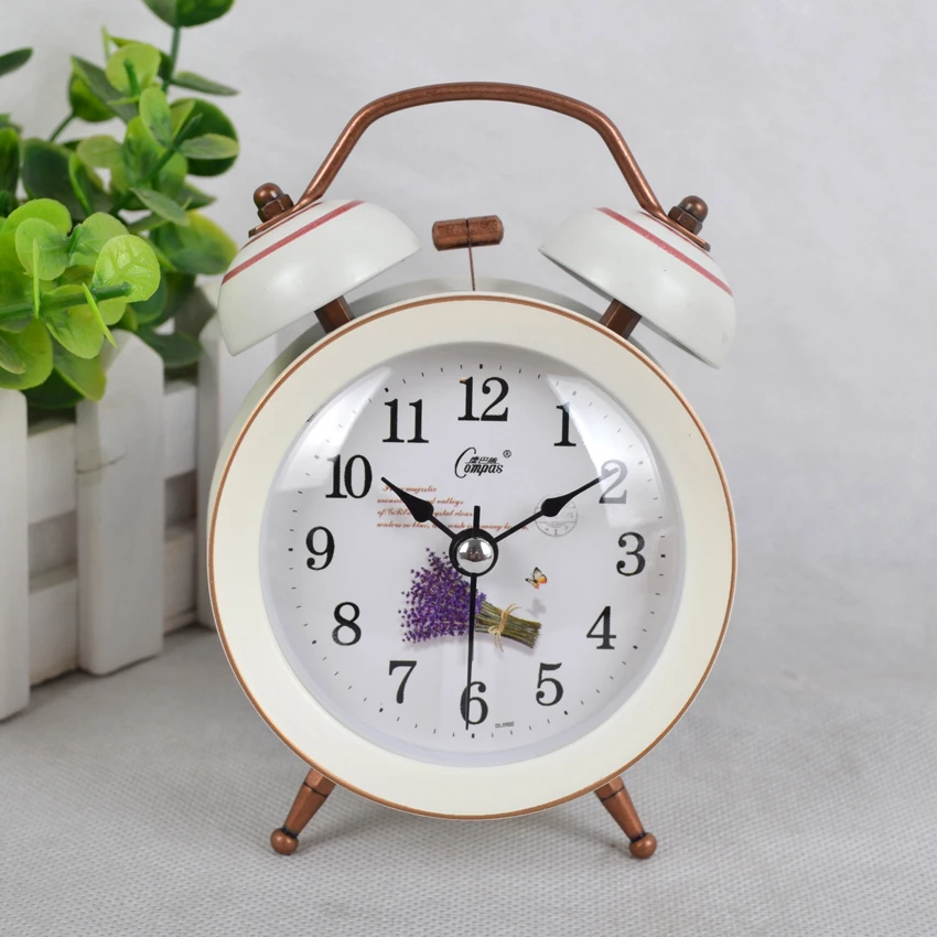 

Lazy Bedside Small Alarm Clock Creative Quiet Students with Small Seat Clock Simple Personality Lovely Children Alarm Clock