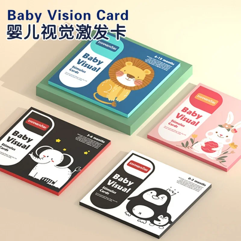 Vision Trigger Cards Early Education Cards Training for 0-36 Months Newborn Babies Visual Stimulation Practice Montessori Toy